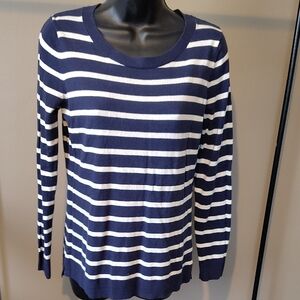 Old Navy Blue and White Striped Top